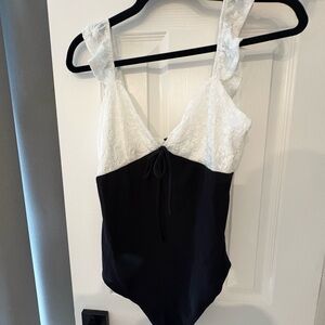 Lulu's Elegant White Lace Body suit